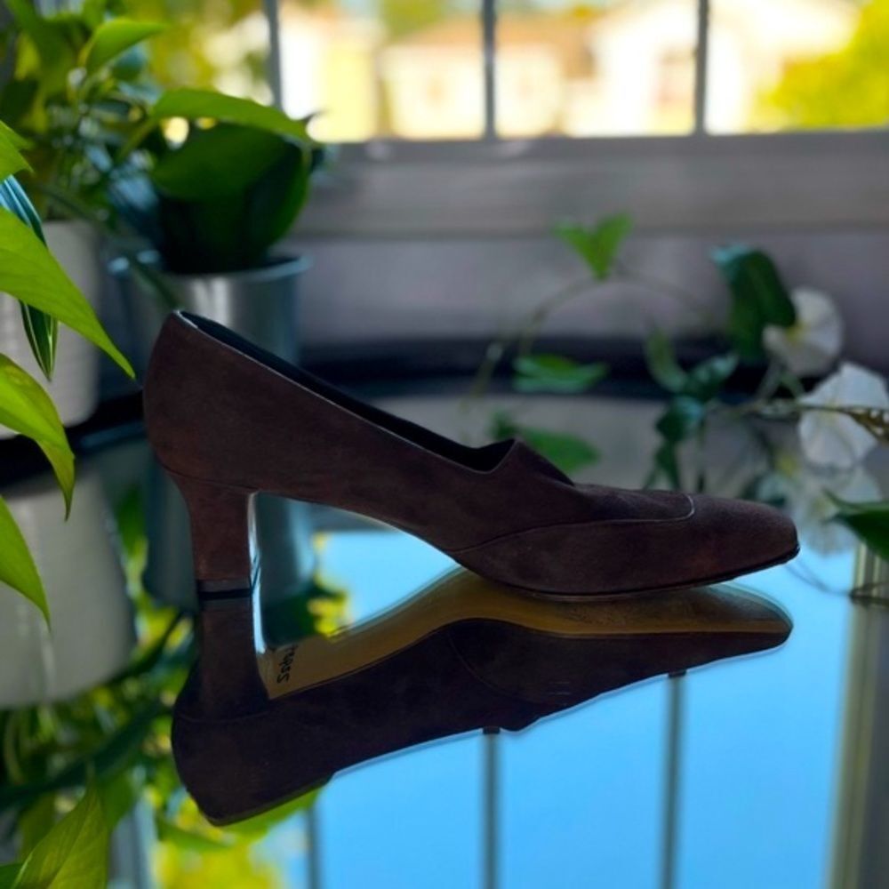 Salvatore Ferragamo Brown Suede Blcok Heeled Shoes Loafers Size 9​​​ - Picture 4 of 15